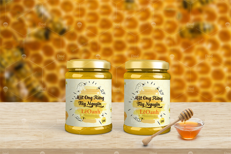 nhãn chai mật ong