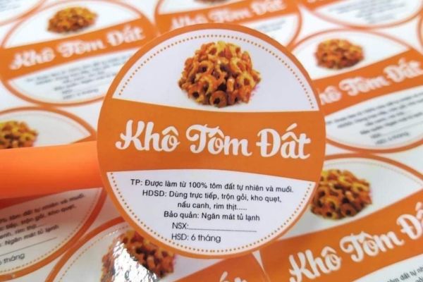 Quy cách in ấn tem dán tôm khô